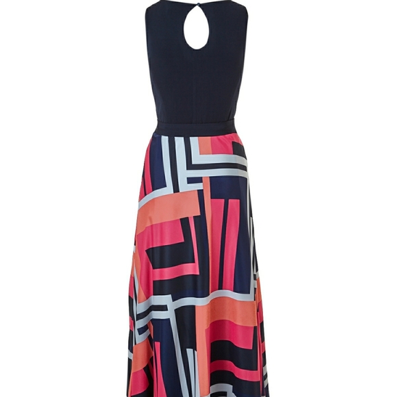 Navy Graphic Printed Maxi Dress - Picture 2 of 4